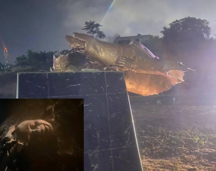 Akufo-Addo’s statue at Effia-Nkwanta Hospital destroyed by unknown individuals