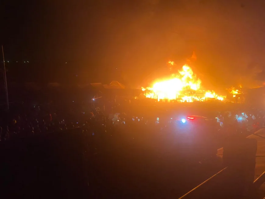 Techiman Central Market Fire Destroys Over 100 Stalls, Millions Lost