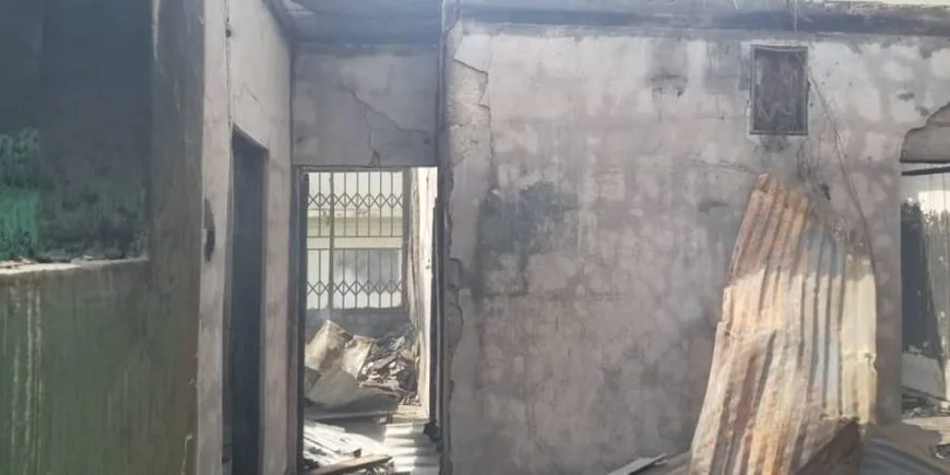 Fire Destroys Building in Ahenema Kokoben After Alleged Family Dispute