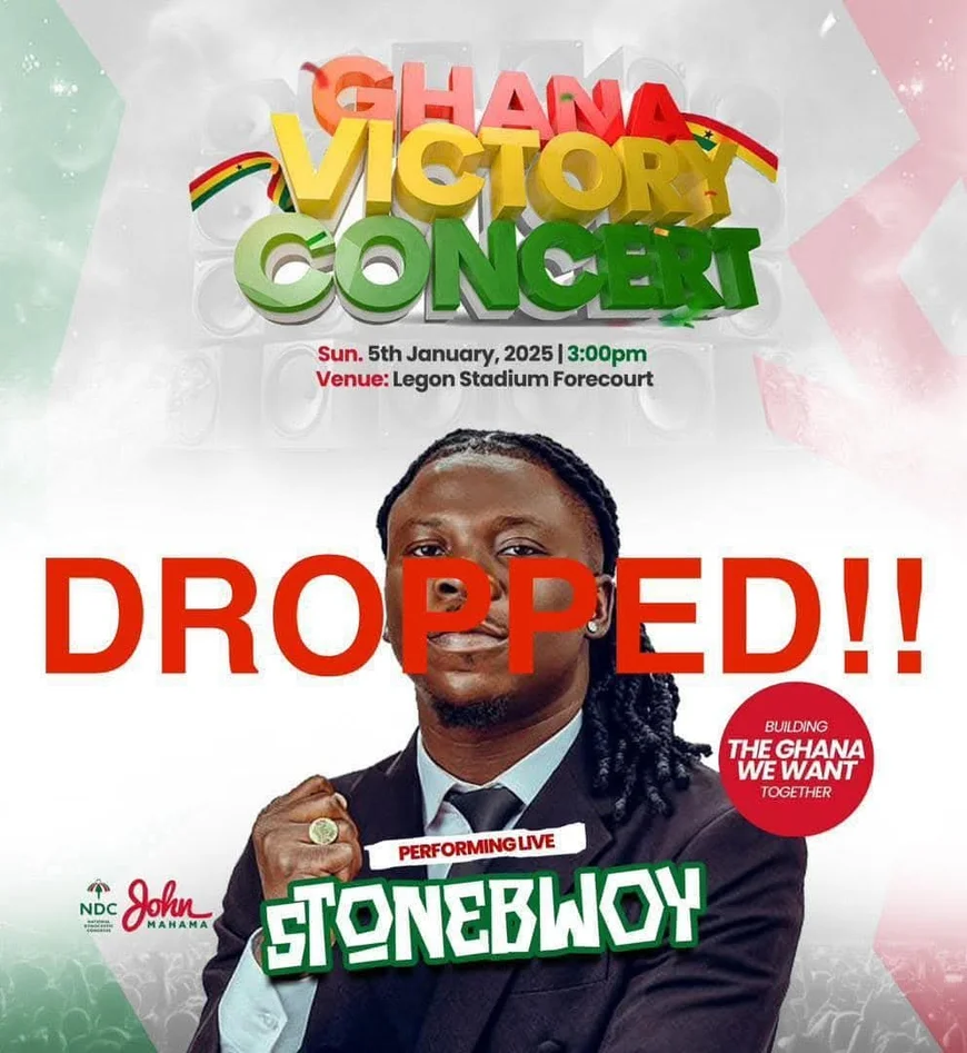 Stonebwoy Dropped from Ghana Victory Concert