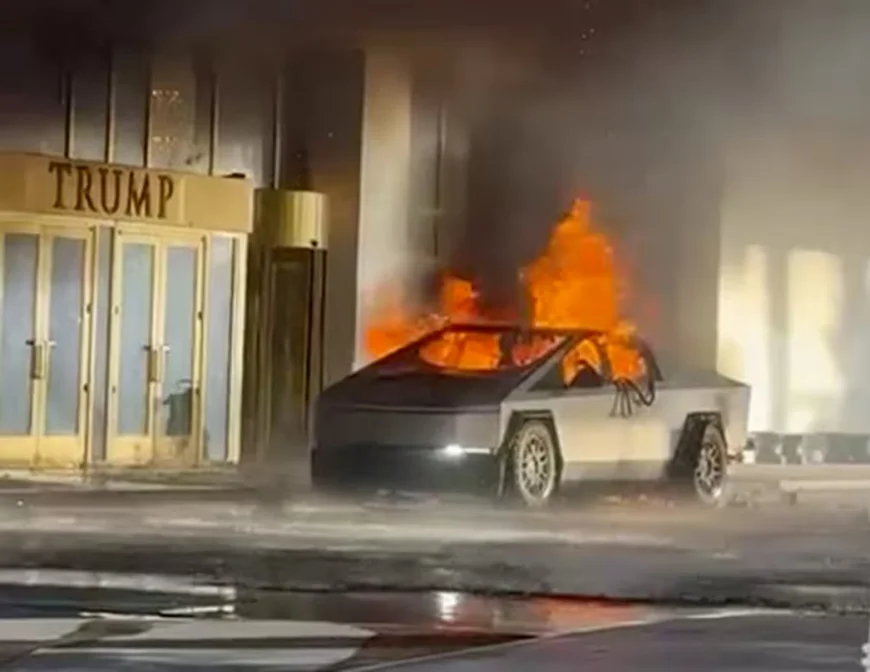 Cybertruck filled with fuel and fireworks explodes at Trump’s Las Vegas hotel