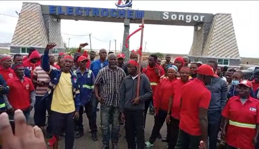 Electrochem Ghana workers stage Demonstration in Ada Over Layoffs