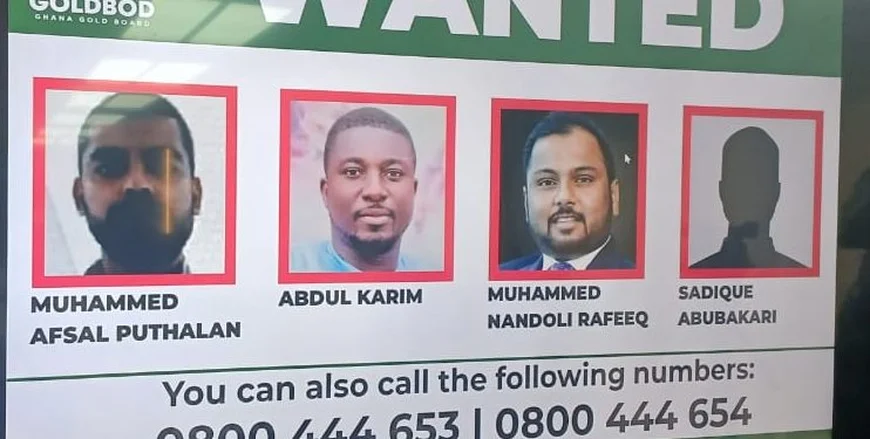 Police, Gold Board Launch Manhunt for Four Gold Smuggling Suspects; GH₵4 Million Bounty Announced