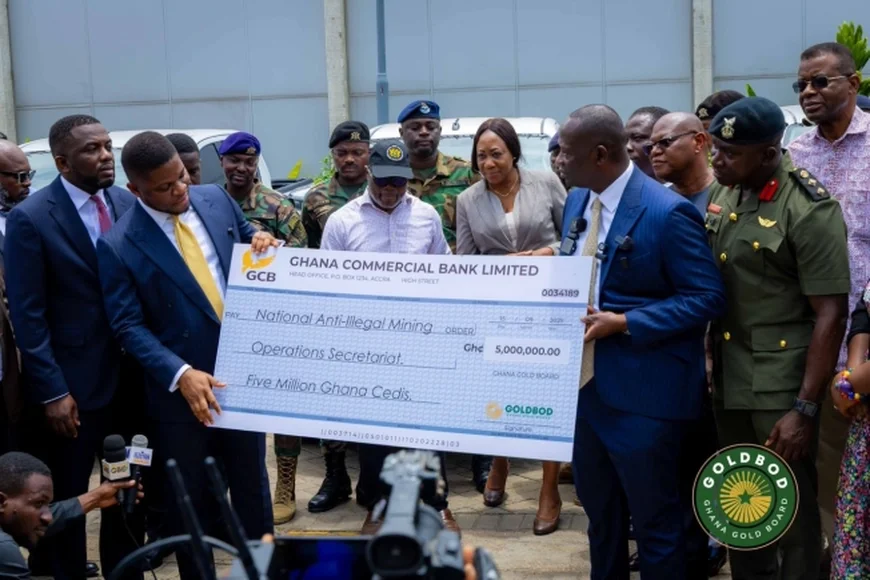 Gold Board Donates GH¢5m, 5 Pick-Up Vehicles to Boost Anti-Galamsey Fight