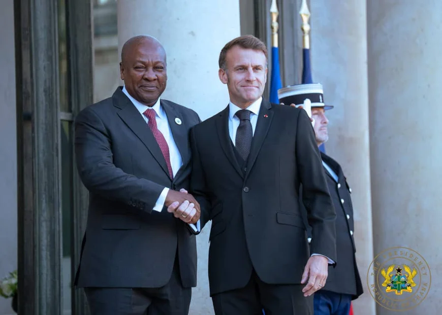 Mahama and Macron Hold High-Level Talks in Paris, Deepen Ghana-France Cooperation