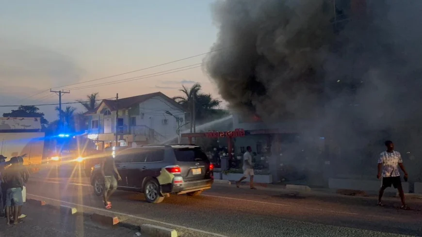 Chaos at Tse Addo as Fire Breaks Out at Unique Floral Shop