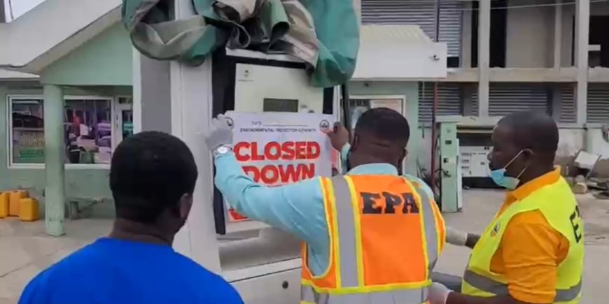 Kasoa: EPA Shuts Down Fuel Station Over Choked Drains