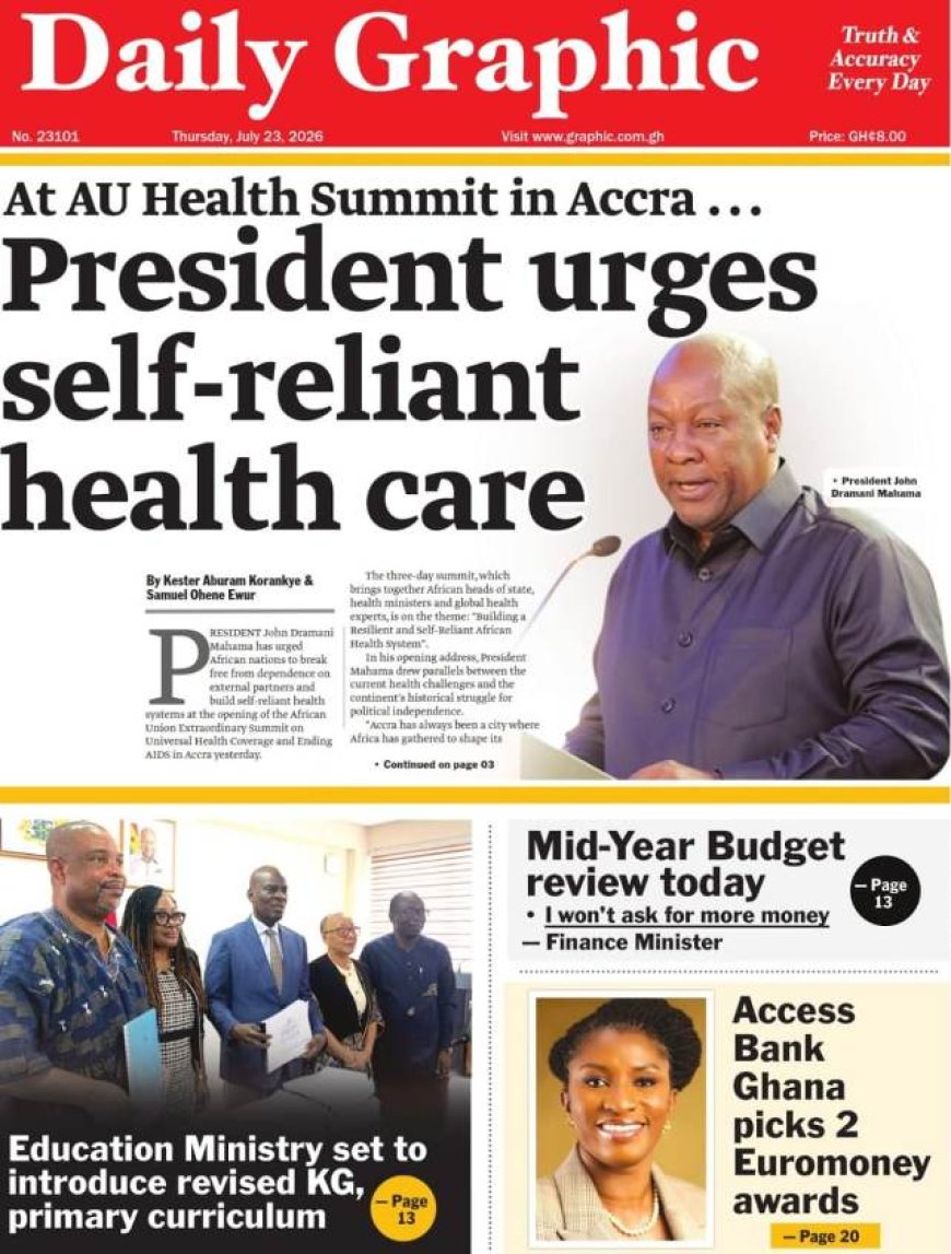 Newspaper Headlines: Thursday, July 23, 2026