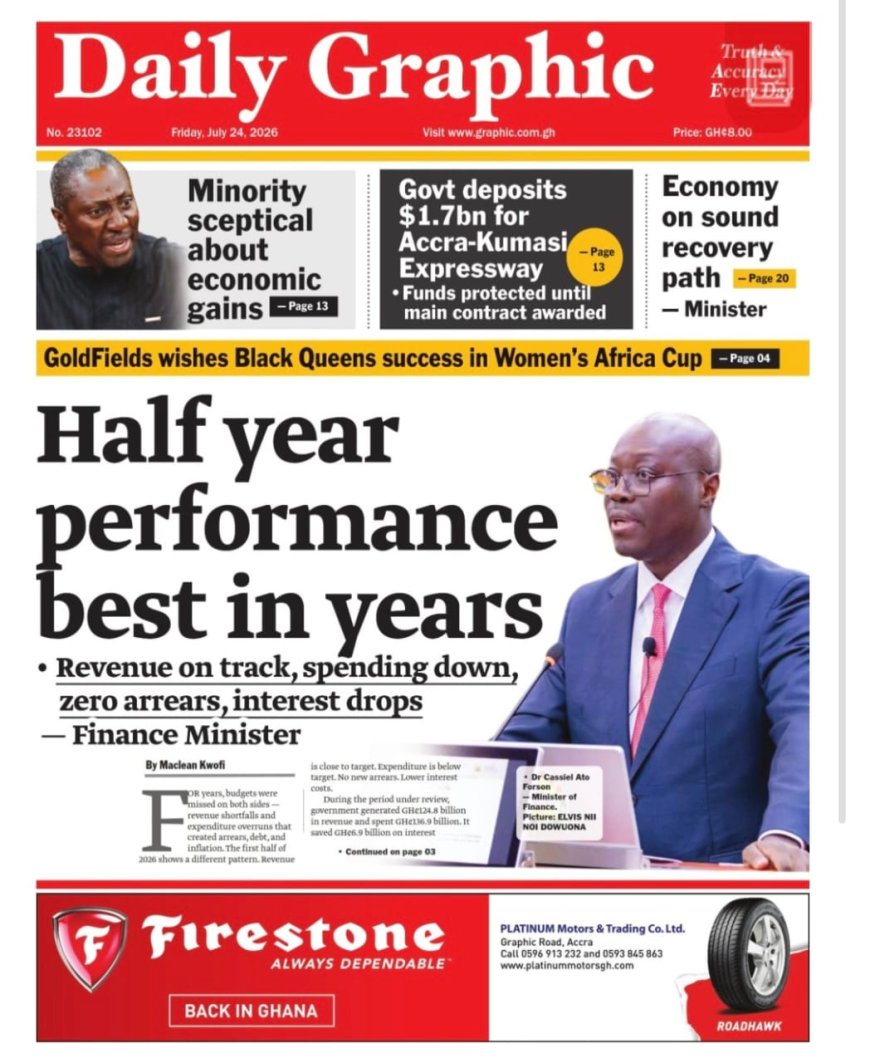 Newspaper Headlines: Friday, July 24, 2026