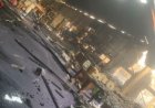 Fire Guts Warehouse Holding Rubber Products in Tema Industrial Area