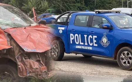Police Pickup Carrying Suspected Cannabis Smokers Crashes Into Trotro on KNUST Campus