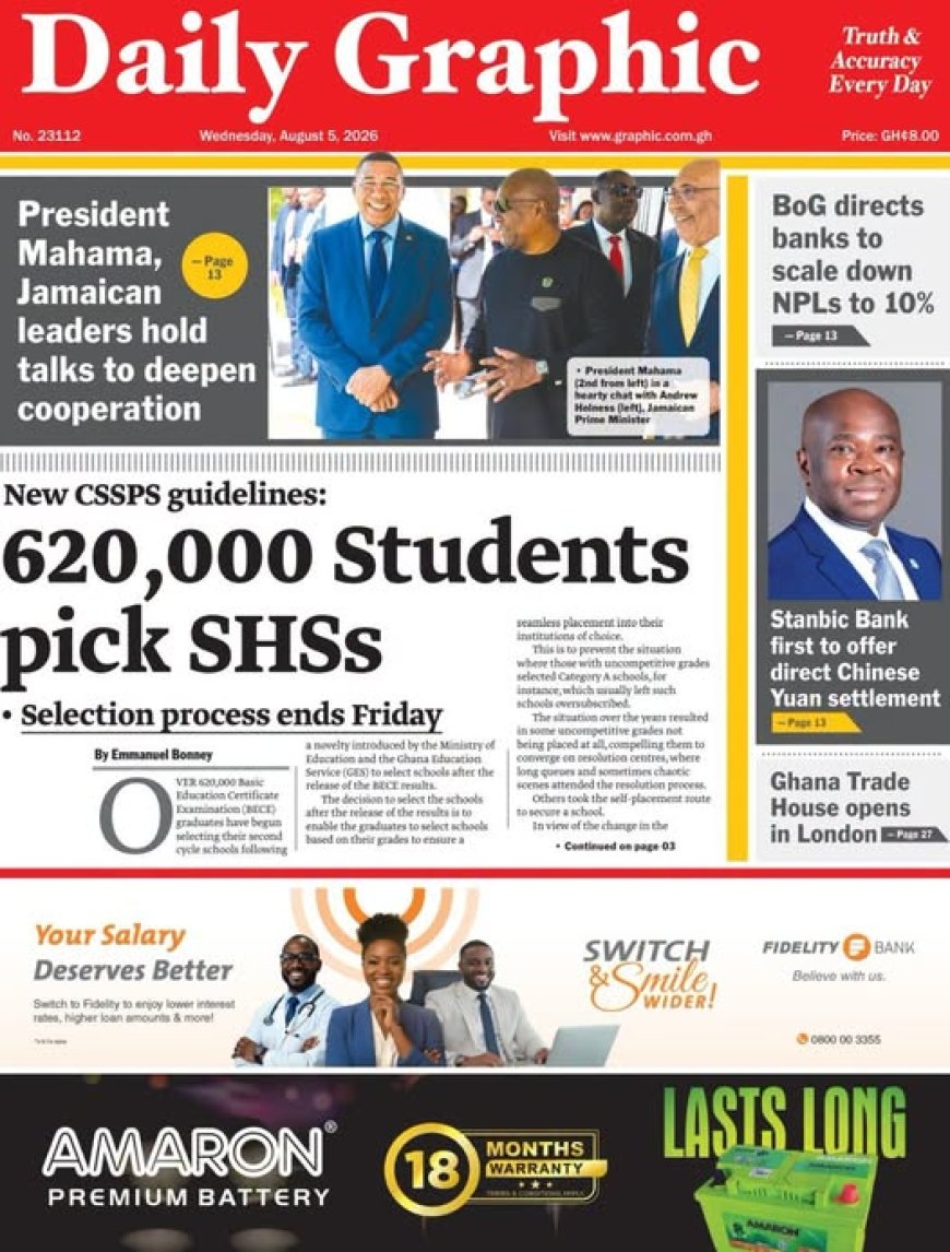 Newspaper Headlines: Wednesday, August 5, 2026