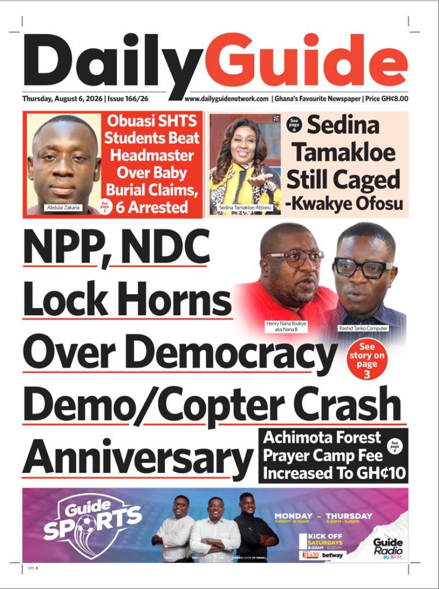 Newspaper Headlines: Thursday, August 6, 2026