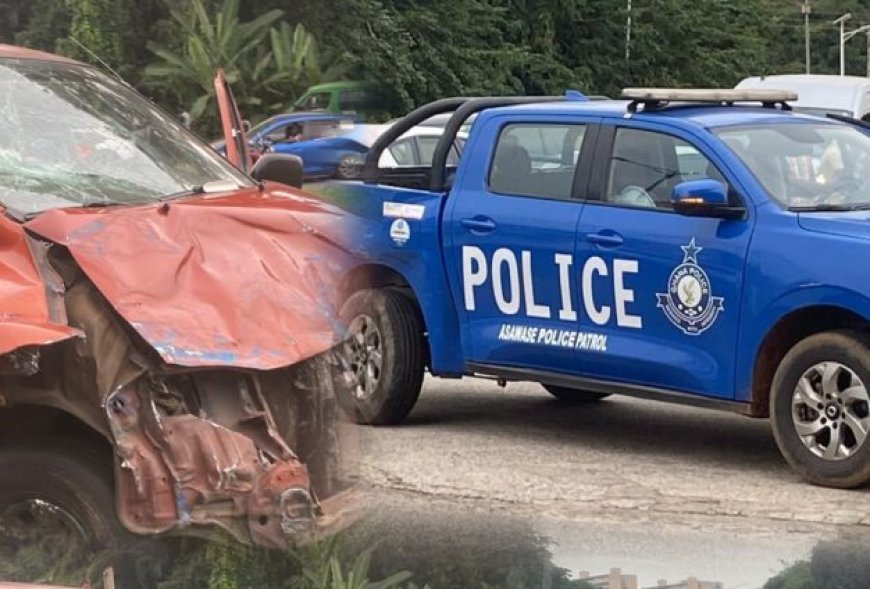 Police Pickup Carrying Suspected Cannabis Smokers Crashes Into Trotro on KNUST Campus